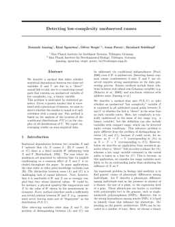 Detecting low-complexity unobserved causes