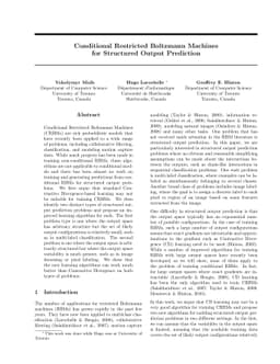 Conditional Restricted Boltzmann Machines for Structured Output
  Prediction