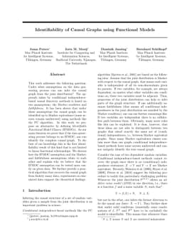 Identifiability of Causal Graphs using Functional Models