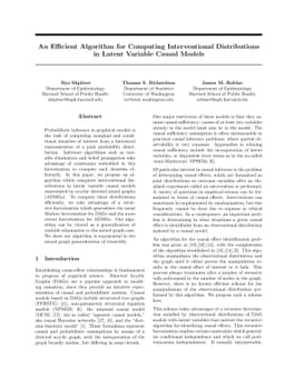 An Efficient Algorithm for Computing Interventional Distributions in
  Latent Variable Causal Models