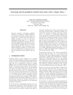 Learning mixed graphical models from data with p larger than n