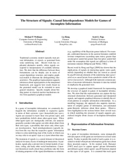 The Structure of Signals: Causal Interdependence Models for Games of
  Incomplete Information