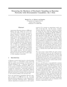 Measuring the Hardness of Stochastic Sampling on Bayesian Networks with
  Deterministic Causalities: the k-Test