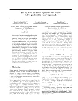 Testing whether linear equations are causal: A free probability theory
  approach