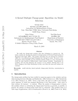 A Kernel Multiple Change-point Algorithm via Model Selection