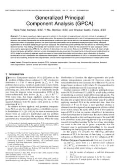 Generalized Principal Component Analysis (GPCA)
