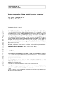Robust computation of linear models by convex relaxation