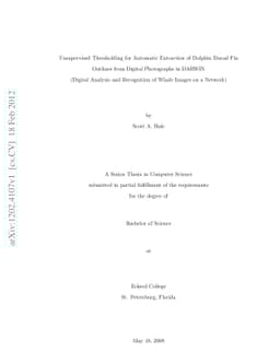 Unsupervised Threshold for Automatic Extraction of Dolphin Dorsal Fin
  Outlines from Digital Photographs in DARWIN (Digital Analysis and Recognition
  of Whale Images on a Network)