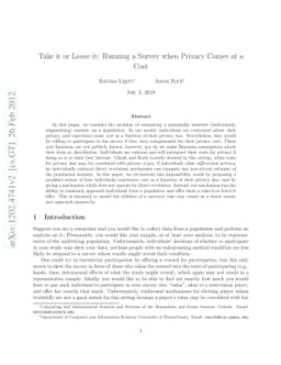 Take it or Leave it: Running a Survey when Privacy Comes at a Cost