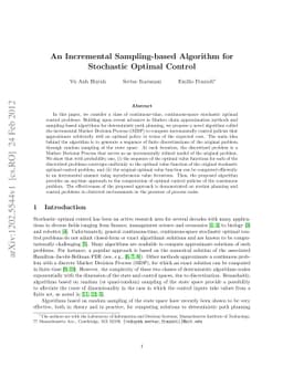 An Incremental Sampling-based Algorithm for Stochastic Optimal Control