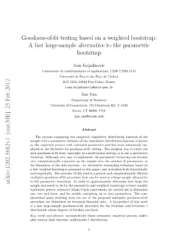 Goodness-of-fit testing based on a weighted bootstrap: A fast
  large-sample alternative to the parametric bootstrap