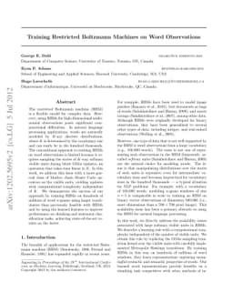 Training Restricted Boltzmann Machines on Word Observations