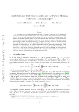 On Disturbance State-Space Models and the Particle Marginal
  Metropolis-Hastings Sampler