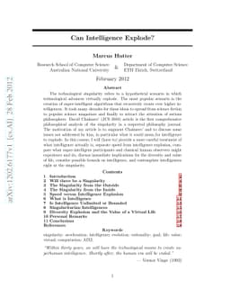 Can Intelligence Explode?