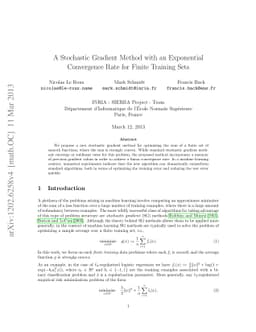 A Stochastic Gradient Method with an Exponential Convergence Rate for
  Finite Training Sets
