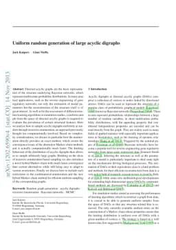 Uniform random generation of large acyclic digraphs