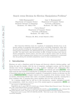 Search versus Decision for Election Manipulation Problems