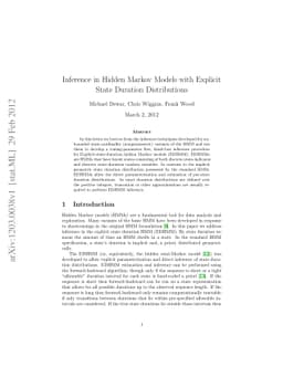 Inference in Hidden Markov Models with Explicit State Duration
  Distributions