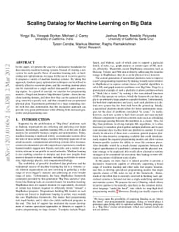 Scaling Datalog for Machine Learning on Big Data