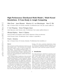 High-Performance Distributed Multi-Model / Multi-Kernel Simulations: A
  Case-Study in Jungle Computing