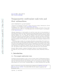 Nonparametric multivariate rank tests and their unbiasedness