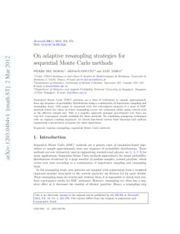 On adaptive resampling strategies for sequential Monte Carlo methods