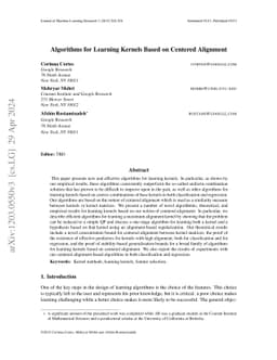 Algorithms for Learning Kernels Based on Centered Alignment
