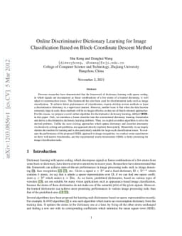 Online Discriminative Dictionary Learning for Image Classification Based
  on Block-Coordinate Descent Method