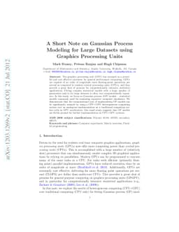 A Short Note on Gaussian Process Modeling for Large Datasets using
  Graphics Processing Units