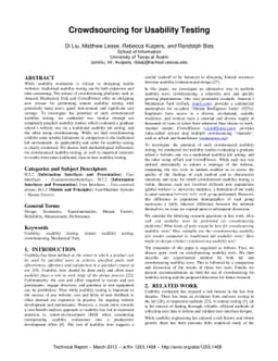 Crowdsourcing for Usability Testing