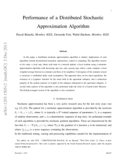 Performance of a Distributed Stochastic Approximation Algorithm