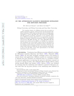 On the approximate maximum likelihood estimation for diffusion processes