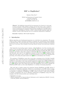 BSP vs MapReduce