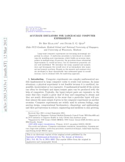 Accurate emulators for large-scale computer experiments