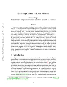 Evolving Culture vs Local Minima