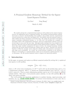 A Proximal-Gradient Homotopy Method for the Sparse Least-Squares Problem