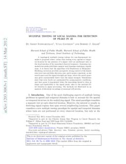 Multiple testing of local maxima for detection of peaks in 1D