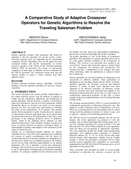 A Comparative Study of Adaptive Crossover Operators for Genetic
  Algorithms to Resolve the Traveling Salesman Problem