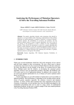 Analyzing the Performance of Mutation Operators to Solve the Travelling
  Salesman Problem
