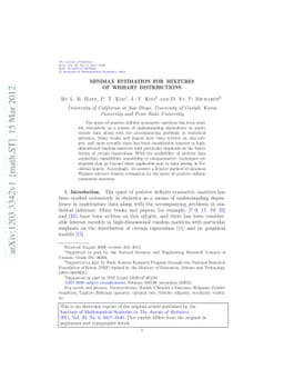 Minimax estimation for mixtures of Wishart distributions