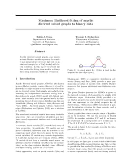 Maximum likelihood fitting of acyclic directed mixed graphs to binary
  data
