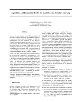 Algorithms and Complexity Results for Exact Bayesian Structure Learning