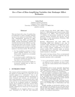 On a Class of Bias-Amplifying Variables that Endanger Effect Estimates