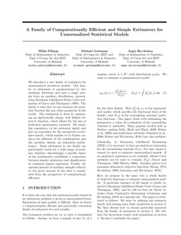 A Family of Computationally Efficient and Simple Estimators for
  Unnormalized Statistical Models