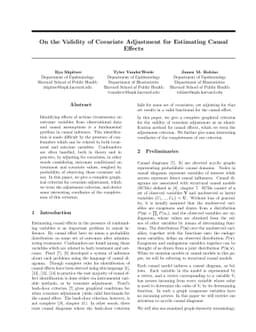 On the Validity of Covariate Adjustment for Estimating Causal Effects