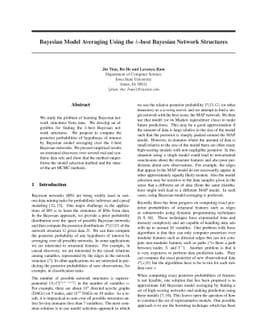 Bayesian Model Averaging Using the k-best Bayesian Network Structures