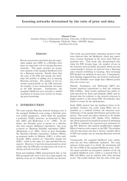 Learning networks determined by the ratio of prior and data