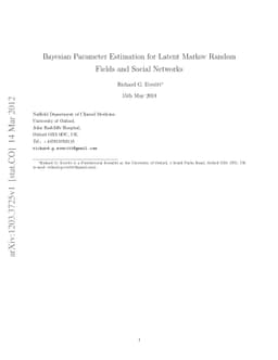Bayesian Parameter Estimation for Latent Markov Random Fields and Social
  Networks