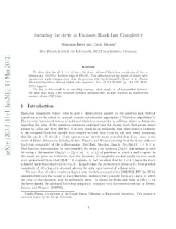 Reducing the Arity in Unbiased Black-Box Complexity