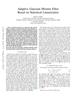Adaptive Gaussian Mixture Filter Based on Statistical Linearization